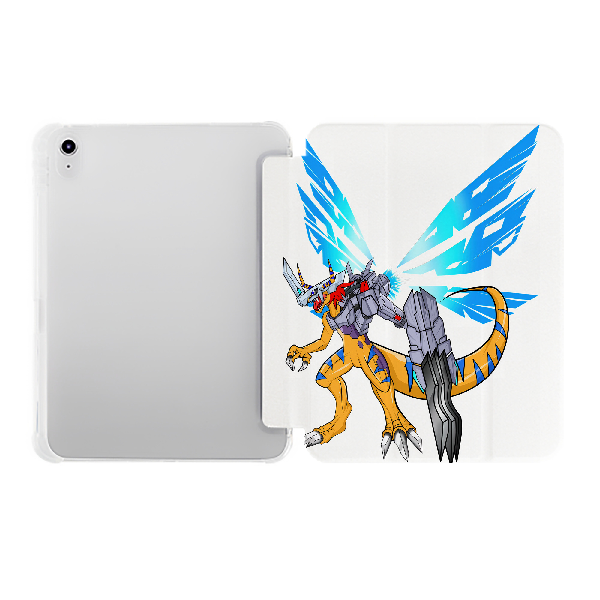 （画像用） Digimon デジタルモンスター/デジモン IPad ケース ペン収納付き 三つ折りスタンド PUレザー×シリコン 対応機種9.5/10.5/10.9インチ